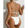 imageSHENHE Womens Sexy Bikini Sets Ring Triangle Tie Bathing Suits 2 Piece SwimsuitsChain Linked White