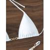 imageSHENHE Womens Sexy Bikini Sets Ring Triangle Tie Bathing Suits 2 Piece SwimsuitsChain Linked White