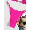 imageSHENHE Womens Sexy Bikini Sets Ring Triangle Tie Bathing Suits 2 Piece SwimsuitsHot Pink Chain