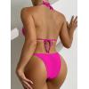 imageSHENHE Womens Sexy Bikini Sets Ring Triangle Tie Bathing Suits 2 Piece SwimsuitsHot Pink Chain