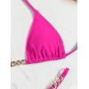 imageSHENHE Womens Sexy Bikini Sets Ring Triangle Tie Bathing Suits 2 Piece SwimsuitsHot Pink Chain