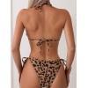 imageSHENHE Womens Sexy Bikini Sets Ring Triangle Tie Bathing Suits 2 Piece SwimsuitsLeopard Brown
