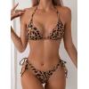 imageSHENHE Womens Sexy Bikini Sets Ring Triangle Tie Bathing Suits 2 Piece SwimsuitsLeopard Brown
