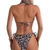 imageSHENHE Womens Sexy Bikini Sets Ring Triangle Tie Bathing Suits 2 Piece SwimsuitsLeopard Grey