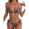 imageSHENHE Womens Sexy Bikini Sets Ring Triangle Tie Bathing Suits 2 Piece SwimsuitsLeopard Grey