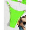 imageSHENHE Womens Sexy Bikini Sets Ring Triangle Tie Bathing Suits 2 Piece SwimsuitsLime Green Chain