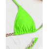 imageSHENHE Womens Sexy Bikini Sets Ring Triangle Tie Bathing Suits 2 Piece SwimsuitsLime Green Chain