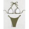 imageSHENHE Womens Sexy Bikini Sets Ring Triangle Tie Bathing Suits 2 Piece SwimsuitsSolid Army Green
