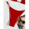 imageSHENHE Womens Sexy Bikini Sets Ring Triangle Tie Bathing Suits 2 Piece SwimsuitsSolid Red