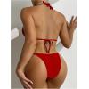 imageSHENHE Womens Sexy Bikini Sets Ring Triangle Tie Bathing Suits 2 Piece SwimsuitsSolid Red