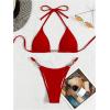 imageSHENHE Womens Sexy Bikini Sets Ring Triangle Tie Bathing Suits 2 Piece SwimsuitsSolid Red