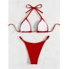 imageSHENHE Womens Sexy Bikini Sets Ring Triangle Tie Bathing Suits 2 Piece SwimsuitsSolid Red