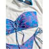 imageSHENHE Womens Strapless 2 Piece Tropical Swimsuit Drawstring Tie Side Bandeau BikiniBlue Pink Multi