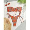 imageSHENHE Womens Strapless 2 Piece Tropical Swimsuit Drawstring Tie Side Bandeau BikiniMulticolor a