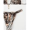 imageSHENHE Womens Two Piece Swimsuits Triangle V Neck Ruched Brazilian Bikini Set Boho SwimwearAnimal Print Brown