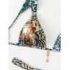 imageSHENHE Womens Two Piece Swimsuits Triangle V Neck Ruched Brazilian Bikini Set Boho SwimwearAnimal Print Multicolor