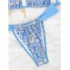 imageSHENHE Womens Two Piece Swimsuits Triangle V Neck Ruched Brazilian Bikini Set Boho SwimwearBlue