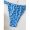 imageSHENHE Womens Two Piece Swimsuits Triangle V Neck Ruched Brazilian Bikini Set Boho SwimwearFloral Blue