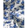 imageSHENHE Womens Two Piece Swimsuits Triangle V Neck Ruched Brazilian Bikini Set Boho SwimwearFloral Blue White