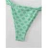 imageSHENHE Womens Two Piece Swimsuits Triangle V Neck Ruched Brazilian Bikini Set Boho SwimwearFloral Green
