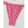 imageSHENHE Womens Two Piece Swimsuits Triangle V Neck Ruched Brazilian Bikini Set Boho SwimwearFloral Pink