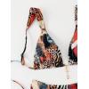imageSHENHE Womens Two Piece Swimsuits Triangle V Neck Ruched Brazilian Bikini Set Boho SwimwearLeopard Print