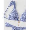 imageSHENHE Womens Two Piece Swimsuits Triangle V Neck Ruched Brazilian Bikini Set Boho SwimwearTribal Blue White