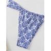 imageSHENHE Womens Two Piece Swimsuits Triangle V Neck Ruched Brazilian Bikini Set Boho SwimwearTribal Blue White