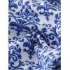 imageSHENHE Womens Two Piece Swimsuits Triangle V Neck Ruched Brazilian Bikini Set Boho SwimwearTribal Blue White