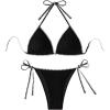 imageSHENHE Womens 2 Piece Swimsuits Halter Triangle Bathing Suit Tie String Bikini SetBlack