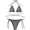 imageSHENHE Womens Sexy Bikini Sets Ring Triangle Tie Bathing Suits 2 Piece SwimsuitsLeopard Grey