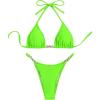 imageSHENHE Womens Sexy Bikini Sets Ring Triangle Tie Bathing Suits 2 Piece SwimsuitsLime Green Chain