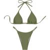 imageSHENHE Womens Sexy Bikini Sets Ring Triangle Tie Bathing Suits 2 Piece SwimsuitsSolid Army Green