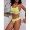imageSHENHE Womens Lace Bikini Sets Scoop Neck Frilled Smocked Bathing Suit Two Piece SwimsuitYellow