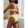 imageSHENHE Womens Lace Bikini Sets Scoop Neck Frilled Smocked Bathing Suit Two Piece SwimsuitYellow