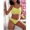 imageSHENHE Womens Lace Bikini Sets Scoop Neck Frilled Smocked Bathing Suit Two Piece SwimsuitYellow