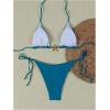 imageSHENHE Womens Triangle String Bikini Set 2 Piece Halter Swimsuits Starfish Metal Linked Swim SetBlue