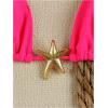 imageSHENHE Womens Triangle String Bikini Set 2 Piece Halter Swimsuits Starfish Metal Linked Swim SetHot Pink