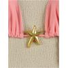 imageSHENHE Womens Triangle String Bikini Set 2 Piece Halter Swimsuits Starfish Metal Linked Swim SetLight Pink