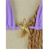 imageSHENHE Womens Triangle String Bikini Set 2 Piece Halter Swimsuits Starfish Metal Linked Swim SetPurple