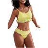imageSHENHE Womens Lace Bikini Sets Scoop Neck Frilled Smocked Bathing Suit Two Piece SwimsuitYellow