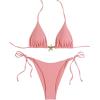 imageSHENHE Womens Triangle String Bikini Set 2 Piece Halter Swimsuits Starfish Metal Linked Swim SetLight Pink