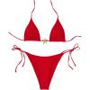 imageSHENHE Womens Triangle String Bikini Set 2 Piece Halter Swimsuits Starfish Metal Linked Swim SetRed