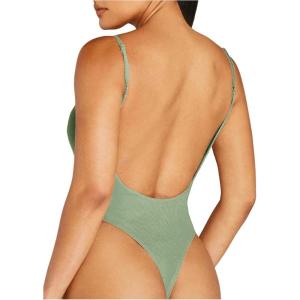 imageSHENHE Womens Open Back Sexy Spaghetti Strap Low Back Summer Backless Cmai BodysuitMint Green