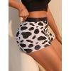 imageSHENHE Womens Cow Print Boyshorts Panties Low Rise Cute Boxer UnderwearBlack and White
