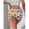 imageSHENHE Womens Cow Print Boyshorts Panties Low Rise Cute Boxer UnderwearBrown