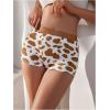 imageSHENHE Womens Cow Print Boyshorts Panties Low Rise Cute Boxer UnderwearBrown