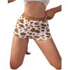 imageSHENHE Womens Cow Print Boyshorts Panties Low Rise Cute Boxer UnderwearBrown