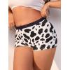 imageSHENHE Womens Cow Print Boyshorts Panties Low Rise Cute Boxer UnderwearPlus Black White
