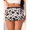 imageSHENHE Womens Cow Print Boyshorts Panties Low Rise Cute Boxer UnderwearPlus Black White